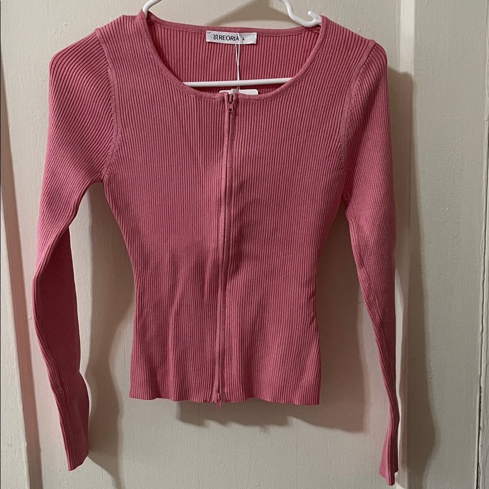 ReoRia Ribbed Pink Top
